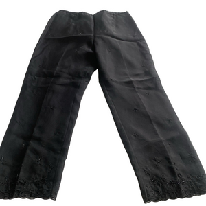 Silk Pants embroidery bottom beaded– Size 14  Anne Stanley